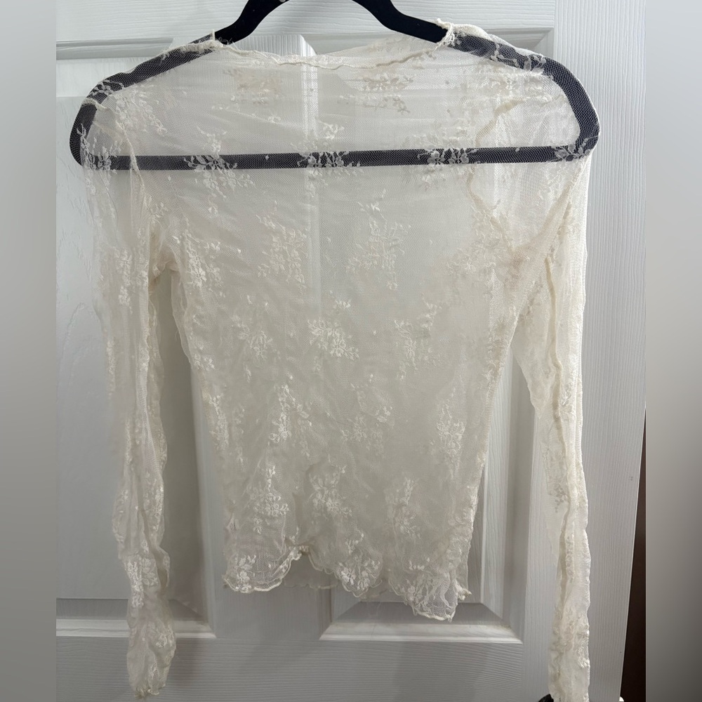 Sheer Lace Long Sleeve Top